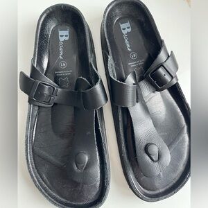 Browns leather black sandals Birkenstock style sz 10
